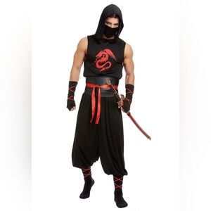 Dreamgirl Black and Red Ninja Warrior Costume